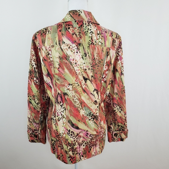 Chico's size 1 (small) vibrant print blazer - Picture 7 of 9